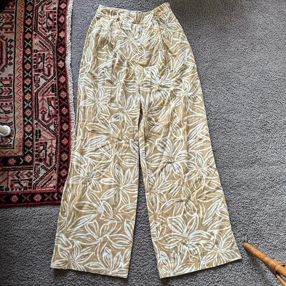 Toccin Printed Linen Classic Trousers